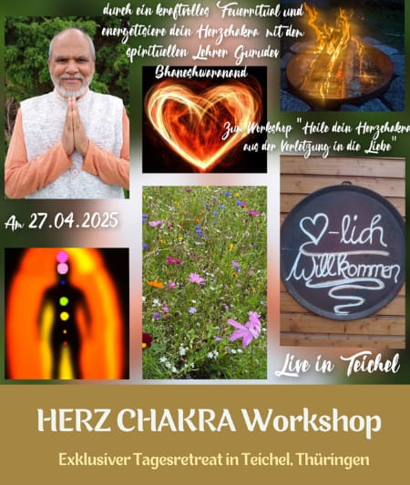 Herzchakra Workshop 27.04.2025 - Teichel, Thüringen 4 Teilnehmer beim Herzchakra-Workshop mit Gurudev Bhaneshwaranand in Teichel